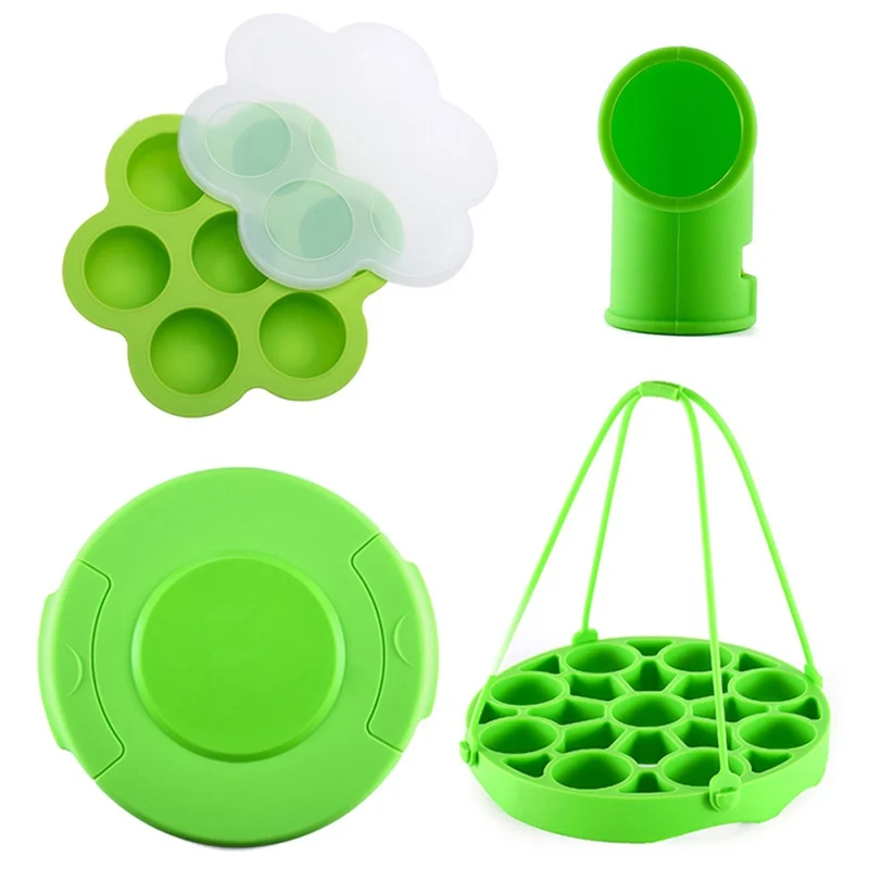 4pcs Food Steamer With Lid Egg Tools Cake Molds Pressure Cooker Silicone Cover Food Storage Container Steamer Accessories