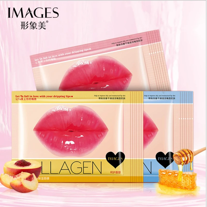 IMAGES Skin Care Crystal Collagen Lip Mask Moisture Essence Lip Care Pads Anti Ageing Wrinkle Patch Pad Gel For Makeup