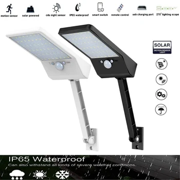 

Solar Light 48 led Motion 3 Mode Adjustable Pole Waterproof Wall Garden Lamp iP65 Sensor Control Powered Fence