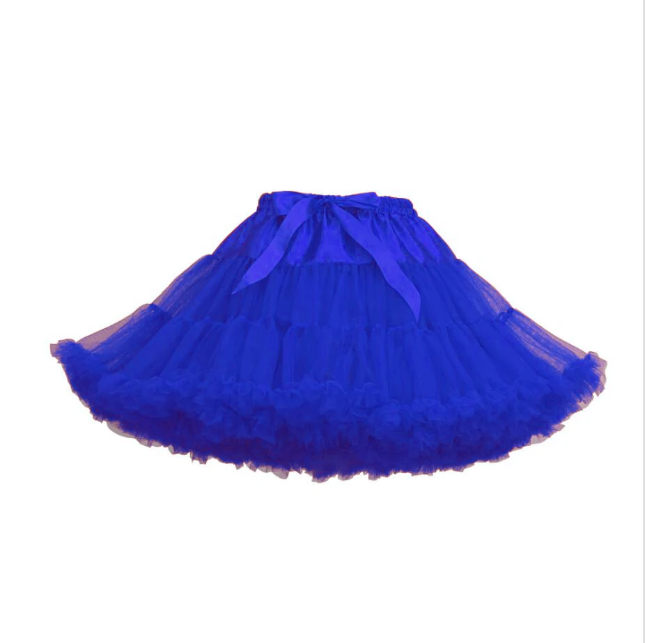 С юбкой-пачкой для девочек 50s ретро Нижняя нижние юбки свадебные платья обруч, кринолин Лето рокабилли пачка вечерние платье для танцев - Цвет: Синий