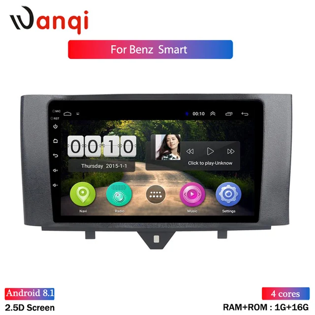 $US $117.52 For Benz Smart Fortwo 2011-2015 Car Radio Multimedia Video Player Navi GPS Android 8.1 Accessories 
