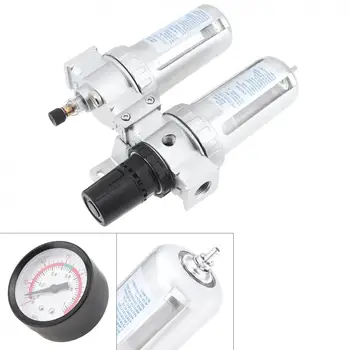 

SFC200 Air Compressor 0-1.0mpa Adjustable Two Union Oil Water Separator Regulator 1/4(mm) Caliber with Gauge