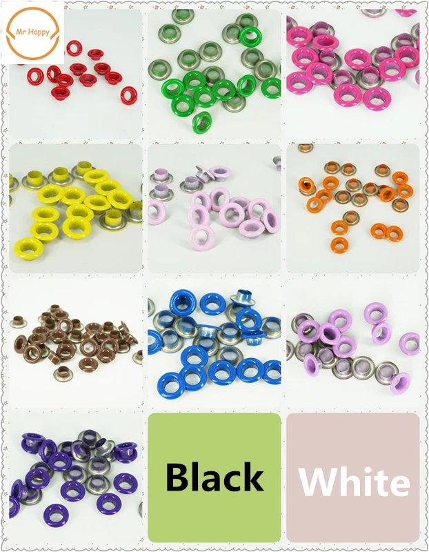 100pcs 10 colors selected Scrapbook Eyelets Inner Hole 5mm Metal eyelets For Scrapbooking garment clothes eyelets,Apparel Sewing