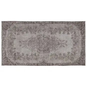 

Handmade Gray Vintage Overdyed Turkish Area Rug 163x310 Cm-5'4''X10'2''
