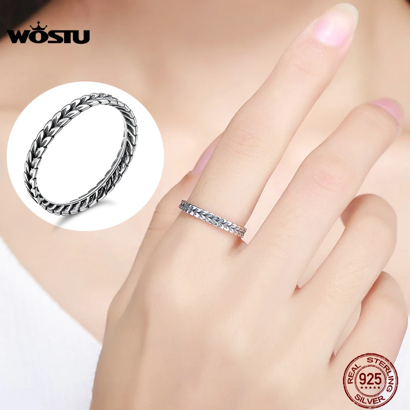 Женские винтажные кольца WOSTU CQR139 из 100% стерлингового серебра 925 пробы с запахом|925