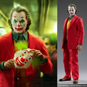 

full set figure doll 1/6 MTOYS ms008 Joaquin Joker Red Suit Ver. Makeup Head Sculpt With Mask Set