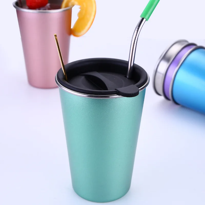 

Reusable Stainless Steel Coffee Mugs Outdoor Camping Party Travel Mug 500ML Drinking Juice Milk Tea Beer Cups