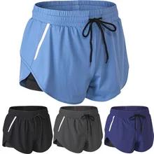Женские летние спортивные шорты для фитнеса, быстросохнущие, для йоги, двухслойные, спортивные шорты, Спорт на открытом воздухе, фитнес, тренажерный зал, Йога, шорты для бега