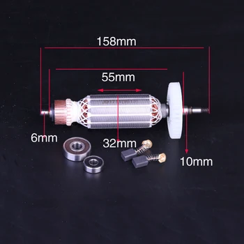 

220V Angle Grinder Rotor for Ruiqi 9913 100 Angle Grinder Rotor Stator Power Tool Accessories Gift Carbon Brush Bearing
