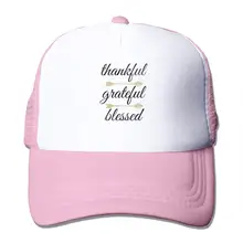 Сетчатая Бейсболка унисекс с надписью Thankful Grateful Blessed
