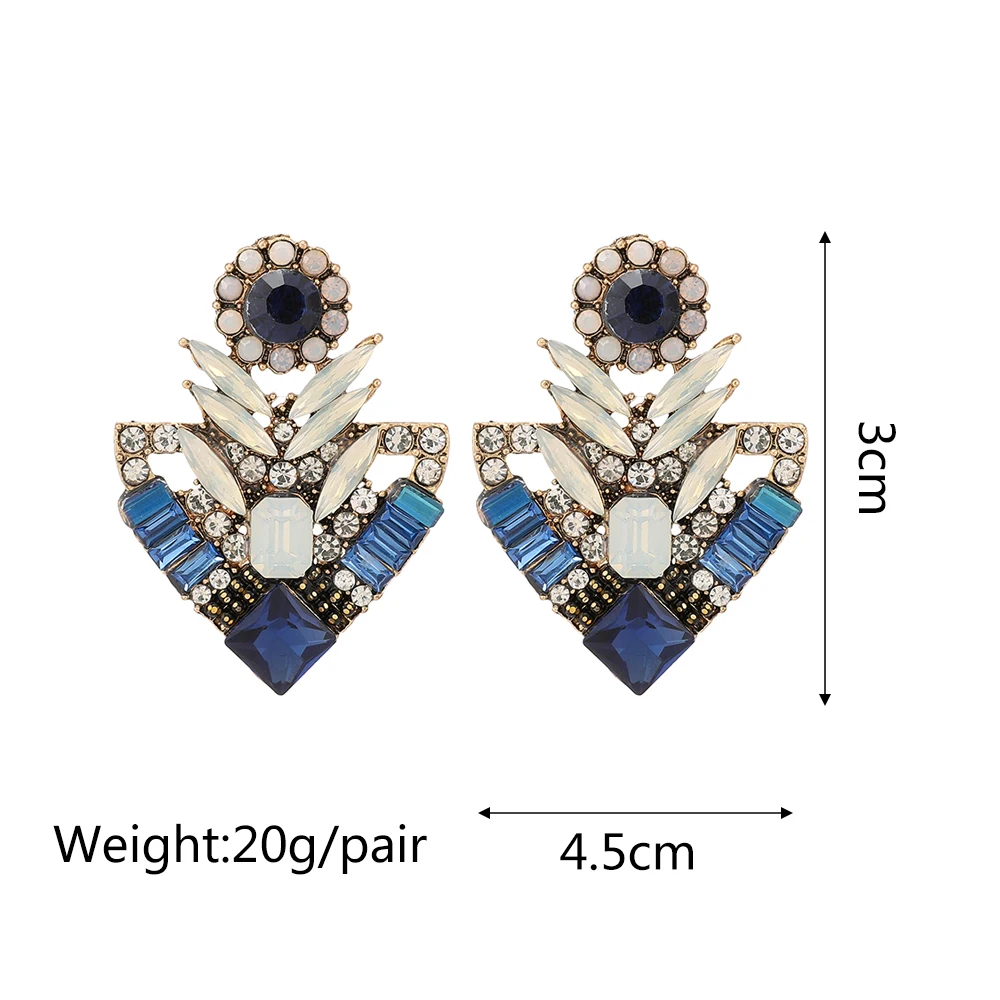 Ztech Blue Series Cute Crystal Earrings Women Popular Europe Style Korean Jewelry Geometric Christmas Gifts Wholesale Pendientes