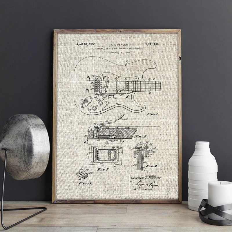 Fender-Guitar-Tremolo-Poster-Whammy-Bar-Art-Prints-Music-Room-Decor-Vintage-Blueprint-Canvas-Painting-Picture (4)