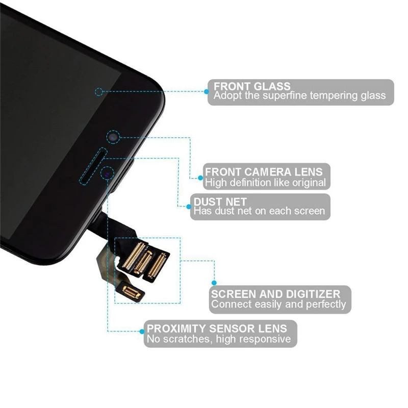 Высокое качество для iPhone 6 p ЖК-экран с сенсорным дигитайзером полная сборка Замена для iPhone 6 plus ЖК-дисплей