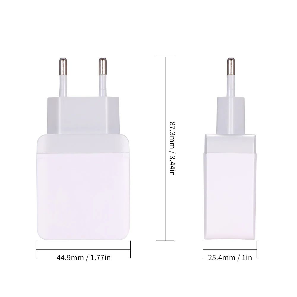 Штепсельный адаптер стандарта США и ЕС для Iphone, Android, портативное зарядное устройство с двумя usb-портами 3,0, 36 Вт, быстрое настенное зарядное устройство, usb зарядка, зарядное устройство для мобильного телефона
