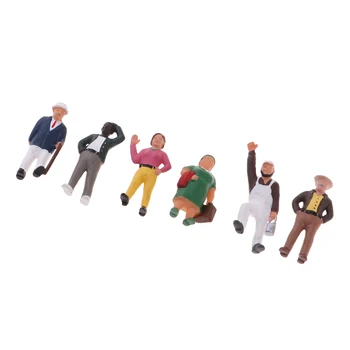 

6 Pieces Multiple Resin Passerby Standing People Figure 1/87 for Simulation Scene Kits