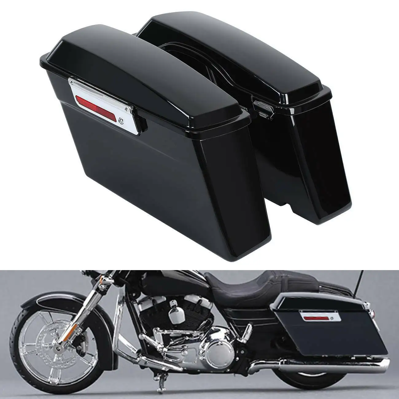 Samger Hard Saddlebags Motorcycle Stretched Extended Saddle Bags For ...