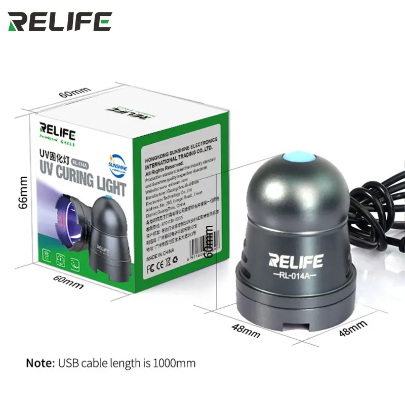 UV Curing Lights RELIFE RL-014A UV Curing Lights USB LED High Power T6 Fast Adhesive Green Oil Purple Curing Light Phone Motherboard Repair Lamp