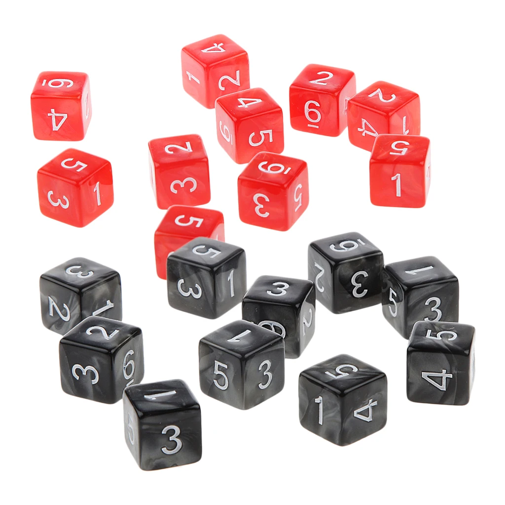 20Pcs 16mm Six Sided Dice D6 Square for Playing Dungeons D&D TRPG Game Toys