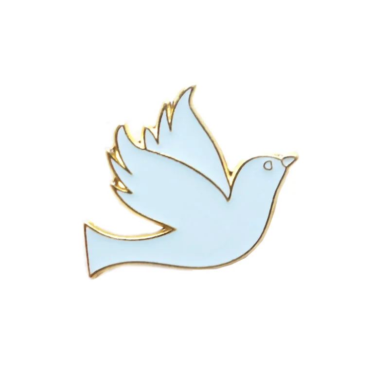 Прекрасный Мультфильм Летающий синий птица шпильки птицы Нагрудный значок для одежды женские рубашки для девочек Сумки Украшение-брошь(10 шт./партия - Цвет: Dove white