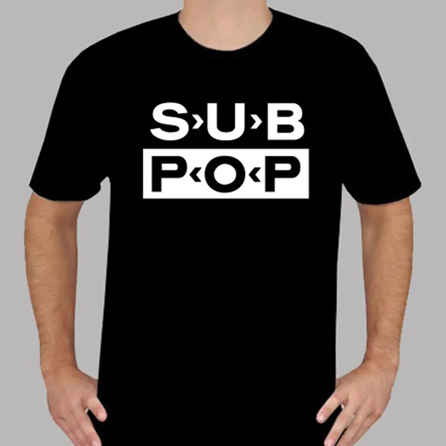 Новый SUB POP RECORD Rock Music Symbol Мужская Черная Футболка размер S до 3XL |