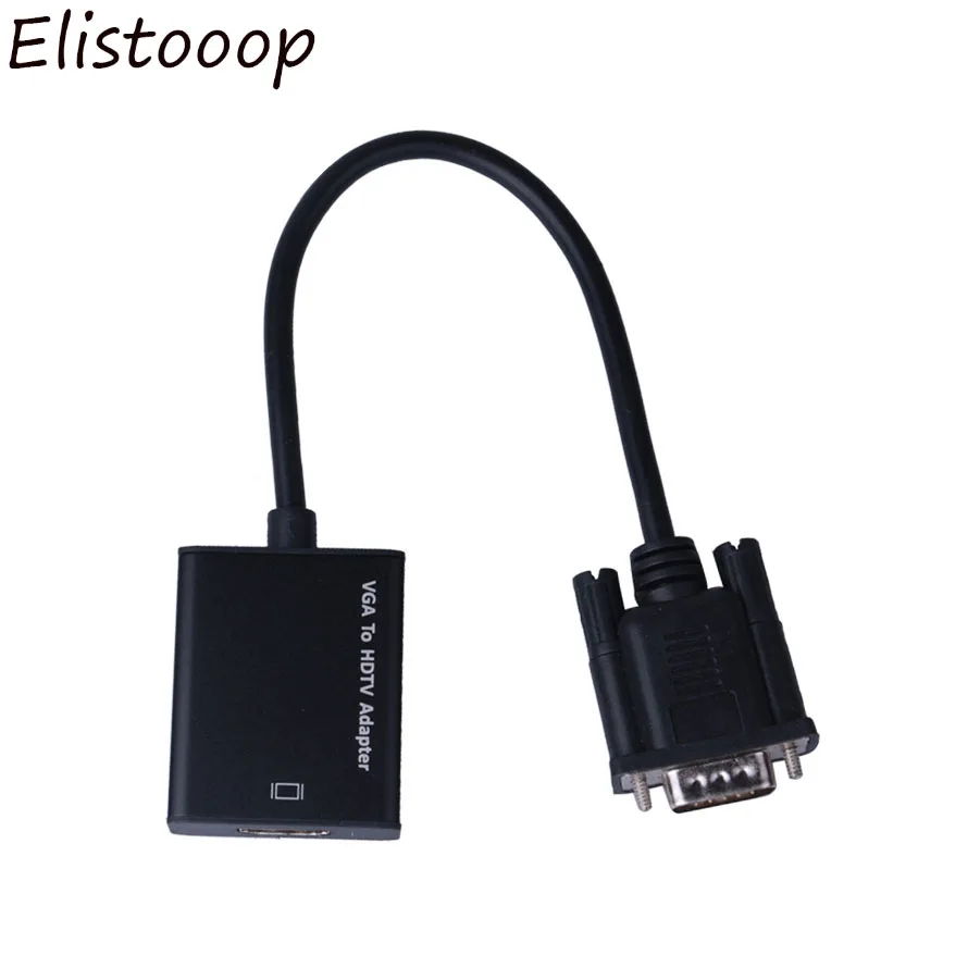  1080P VGA Male to HDMI Female Converter Adapter Cable for Laptop Destop to TV Projector Monitor wit