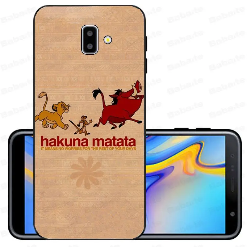 Keep clam hakuna matata The Lion King Мягкий силиконовый чехол для телефона samsung Galaxy j6 plus A6 A8 A9 A10 A30 A50