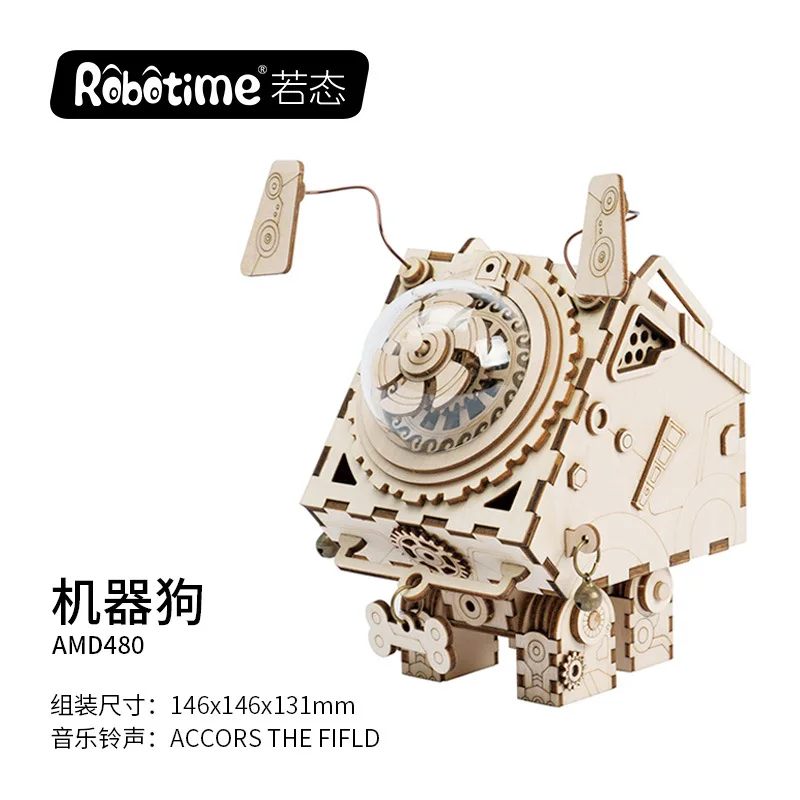 

Robotime DIY Music Box Wood System Retro Assembled BOY'S And GIRL'S Birthday Gift Home Decoration