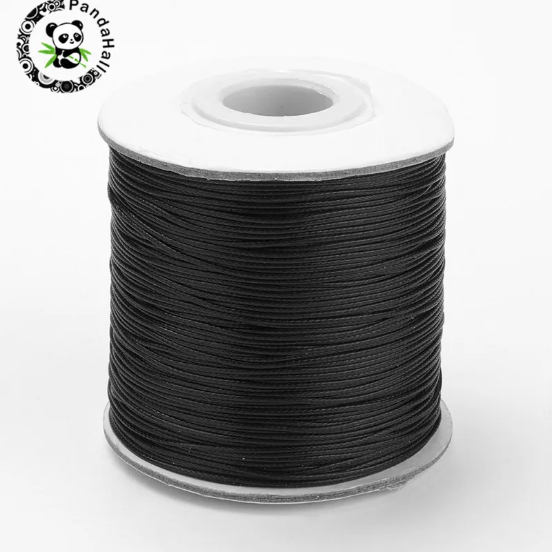 106 Black Pandahall 1 рулон 0,5 мм корейский вощеный полиэфирный шнур для изготовления нанизывающих материалов 38 цветов - Цвет: 106 Black