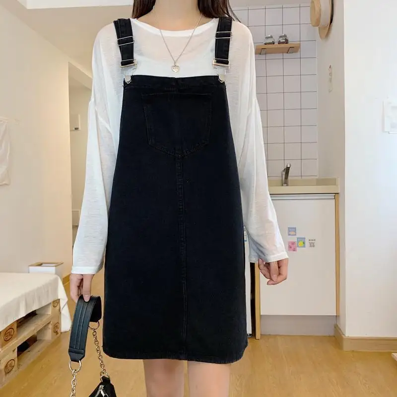 Dress Women Summer Denim Sundress Casual Loose Overalls Female