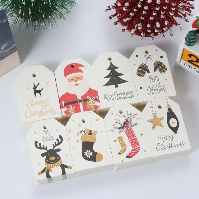 Christmas Tree Decoration Tag Christmas Cartoon Gift Box Decoration Card Accessories Small Label, Size: 6.8