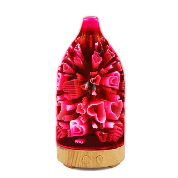 

100ml Ultrasonic Air Humidifier Aroma Essential Oil Diffuser 3D Glass Cool Mist Aromatherpay Machine Mist Maker Fogger