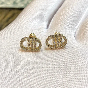 

C1452 Trendy new cross earrings pearl silver needle delicate snow cube zirconia Halloween jewelry earrings for women