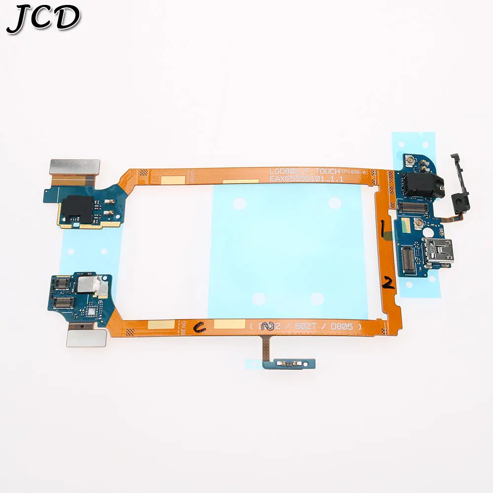 JCD For LG G2 D802 Dock connector charger port USB flex cable Headphone Jack Microphone Power on off Button D802 USB cable