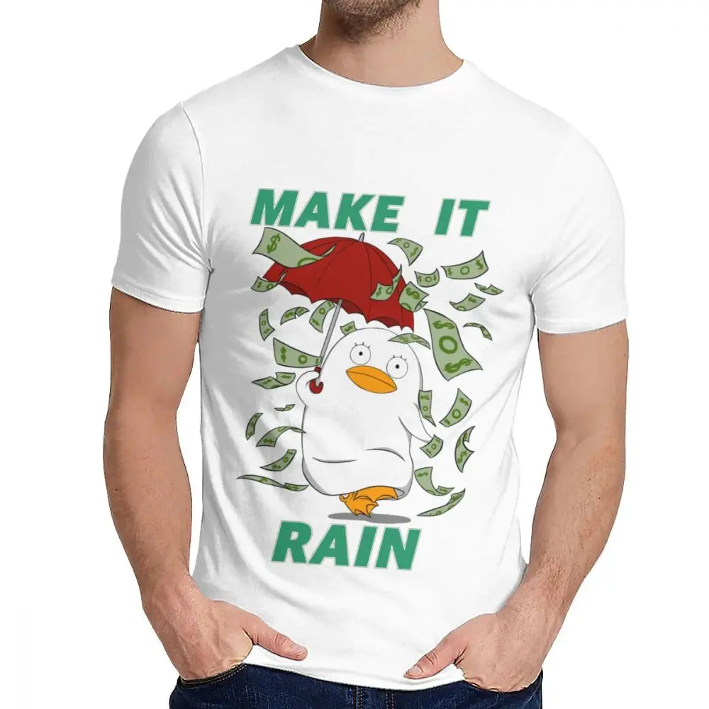 Тонкая футболка Gintama Elizabeth MAKE IT RAIN, Мужская футболка с графическим принтом, потрясающая модная футболка с круглым вырезом - Цвет: Белый