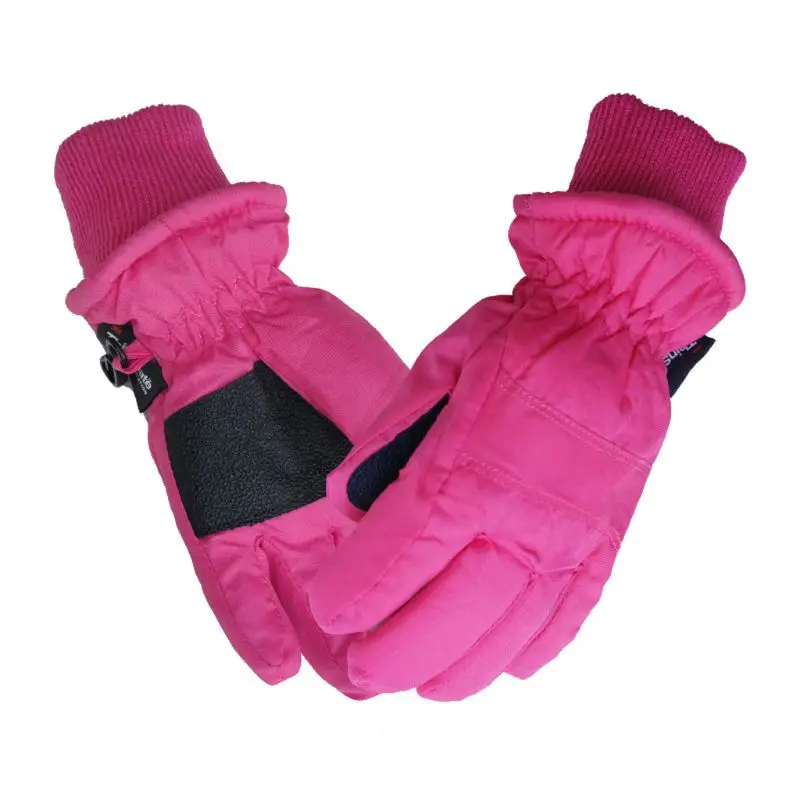 Детские перчатки зимние теплые уличные перчатки для лыжного спорта водонепроницаемые ветрозащитные спортивные перчатки 63HE - Цвет: Красный
