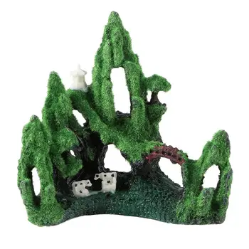 

1pc Mountain Creative Artificial Hill Landscape Flocking Mountain Ornament Decor for Fish Tank