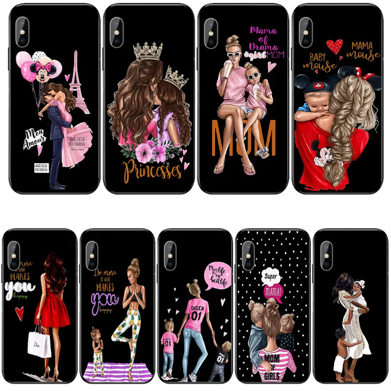 

Maiyaca Mom and baby GIRL mickey Special Offer Luxury Vertical phone case For iPhone X XS XR XS Max 7 8 6 6S Plus 5s case Coque