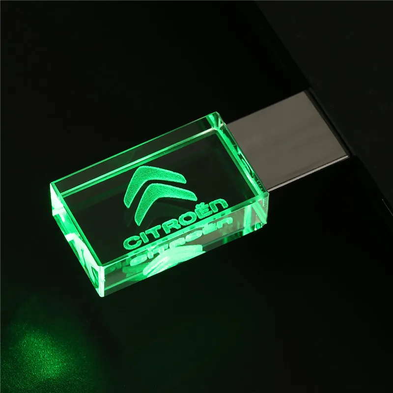 JASTER citreon crystal+ metal USB flash drive pendrive 4GB 8GB 16GB 32GB 64GB 128GB External Storage memory stick u disk - Цвет: green