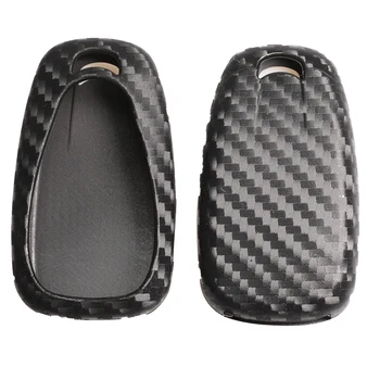 

Bilchave Carbon Fiber Silicone Remote Car Key Case Cover Fob For Chevrolet Malibu Equinox Cruze Camaro Accessories