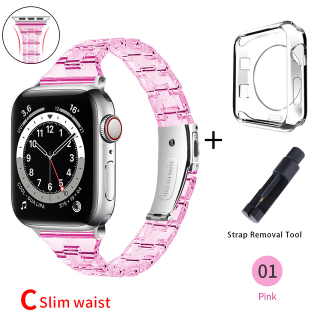 Transparent Jelly Band For Apple Watch 44mm 40mm Series Se7654 Clear Strap on Smart Iwatch 123 38mm 42mm Bracelet Watchband