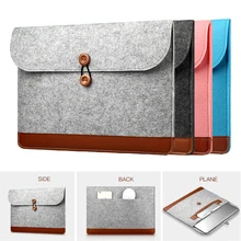 Wool Felt Laptop Sleeve Bag For Macbook Air Pro Retina 11 12 13 15 Inch Notebook String Handbag Cover Case for Macbook Touch Bar