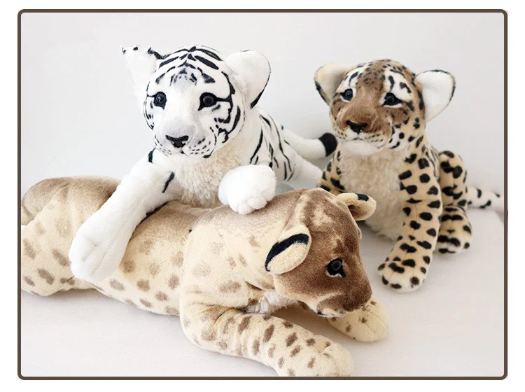 New Simulation Tiger Lion Leopard Stuffed & Plush Animals Cute 