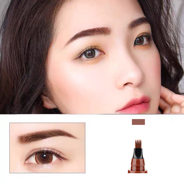 Fork Waterproof Eyebrow Pencil Women 3D Long Lasting Natural Liquid Eye Brow Pen Eyebrow Tint Tattoo Pen Tip Makeup Tools