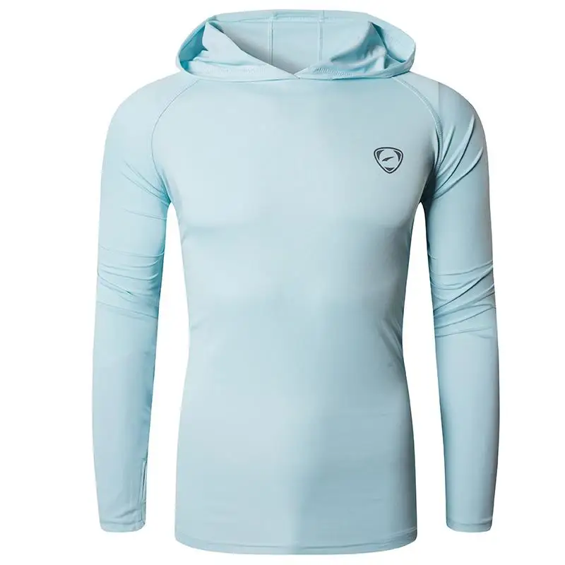 

Jeansian Men's UPF 50+ UV Sun Protection Outdoor Long Sleeve Tee Shirt Tshirt T-Shirt Beach Summer LA271 LightBlue