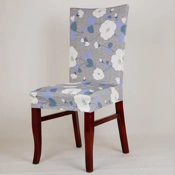 

Spandex Stretch Flower Chair Cover With Backrest Protector Slipcover Seat Case Removable Elastic Dining Chair Covers Living Room