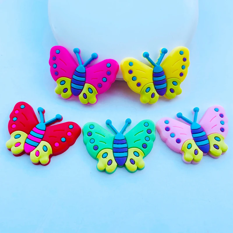 

15 Pieces Of New Kawaii Soft Glue Cartoon Butterfly Flat DIY Crafts Scrapbook Hair Bow Center Accessories B64