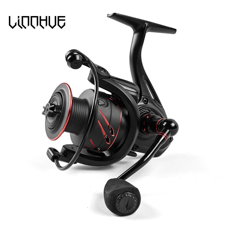 

LINNHUE New Fishing Reel Metal Spool 5.0:1 Spinning Reel 12+1BB Gear Ratio 10Kg Max Drag Power Carp Reel Fishing Tackle