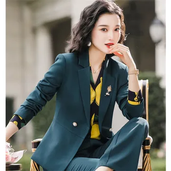 

Irregular Women Pant Suits Formal Uniform Office Lady Business Work Jacket Suit Female 2 Piece Pants Blazer Set Plus Size s-4xl