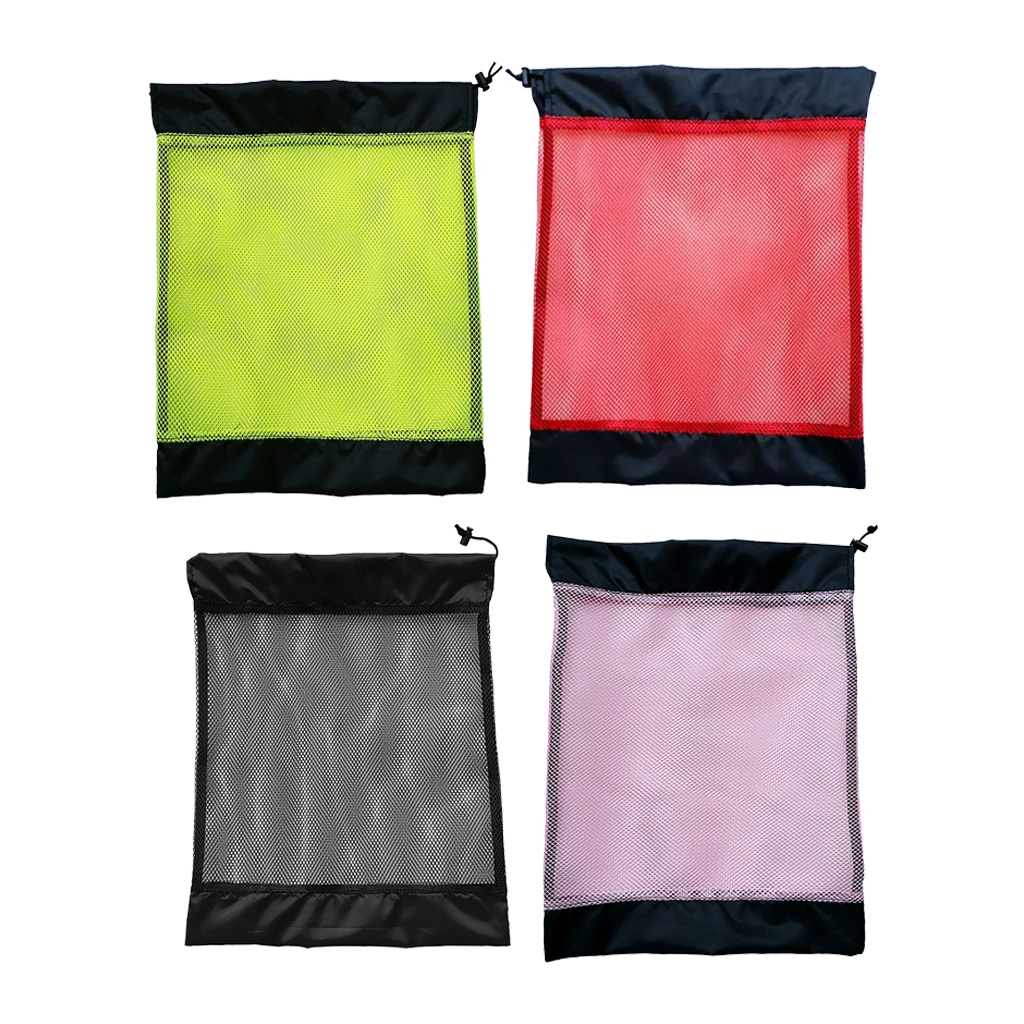 

Set of 4 Portable Mesh Drawstring Bag, Lightweight Scuba Diving Training Pouch, Durable Snorkeling Dive Storage Bag