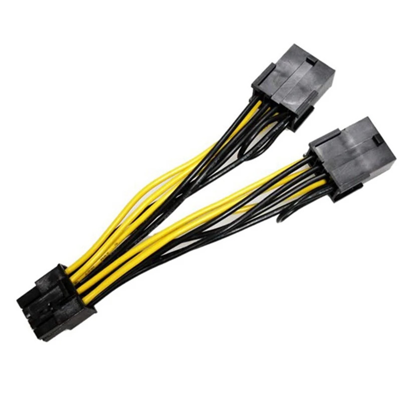 18AWG 8Pin to Dual (6+2) Power Cable GPU for Tesla K80 M40 M60 P40 P100 20CM